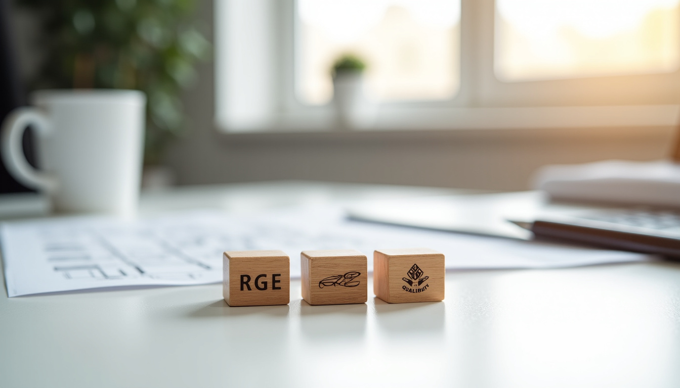 Affichage des certifications RGE, Qualibat et Qualifelec dans un bureau d