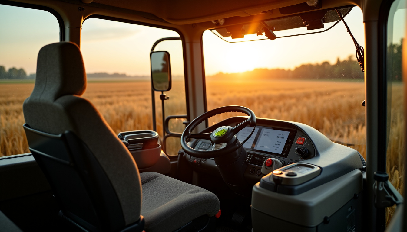 Intérieur de la cabine Commander Cab V de la moissonneuse-batteuse C9306