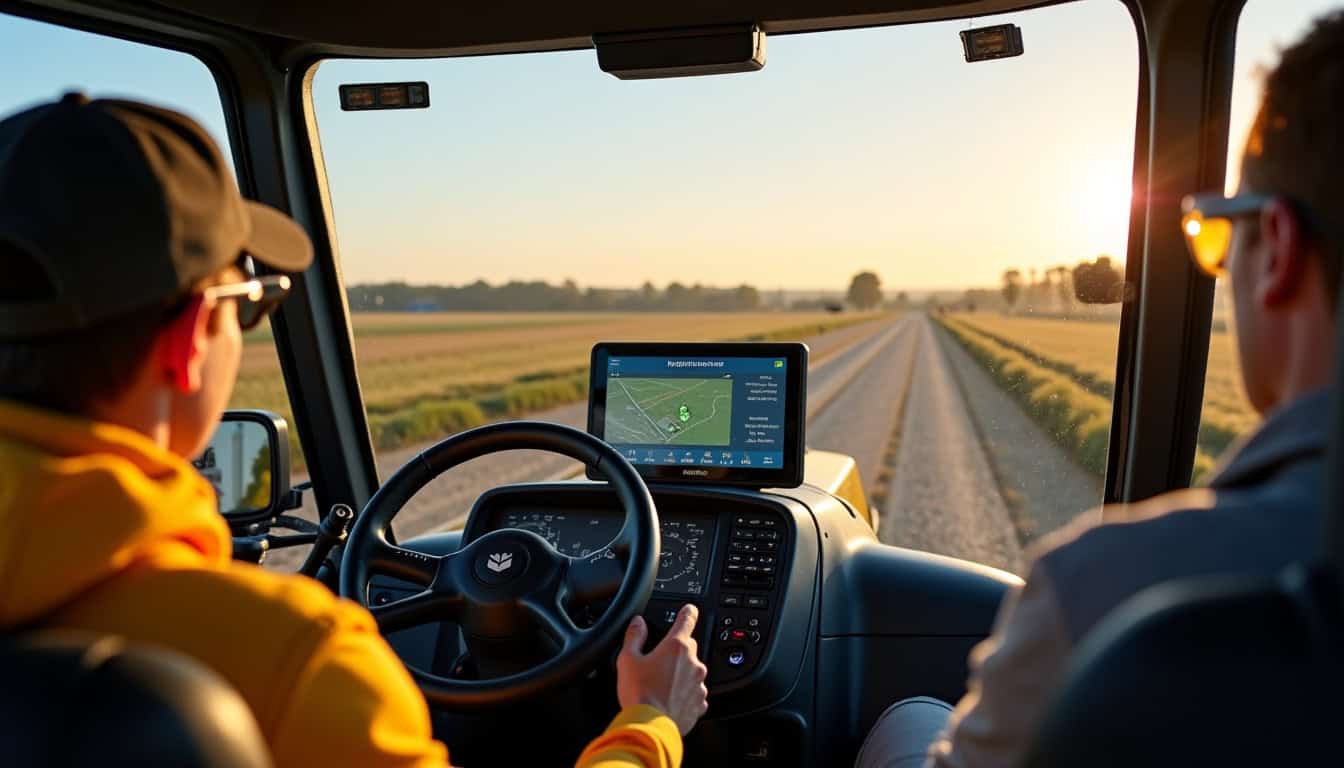 Intérieur de la cabine de la New Holland CX 8060 avec écran Intelliview