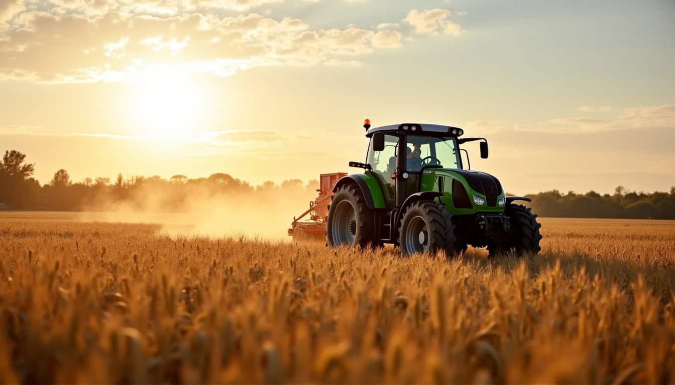 Moissonneuse-batteuse DEUTZ-FAHR C6205TS en action dans un champ de céréales