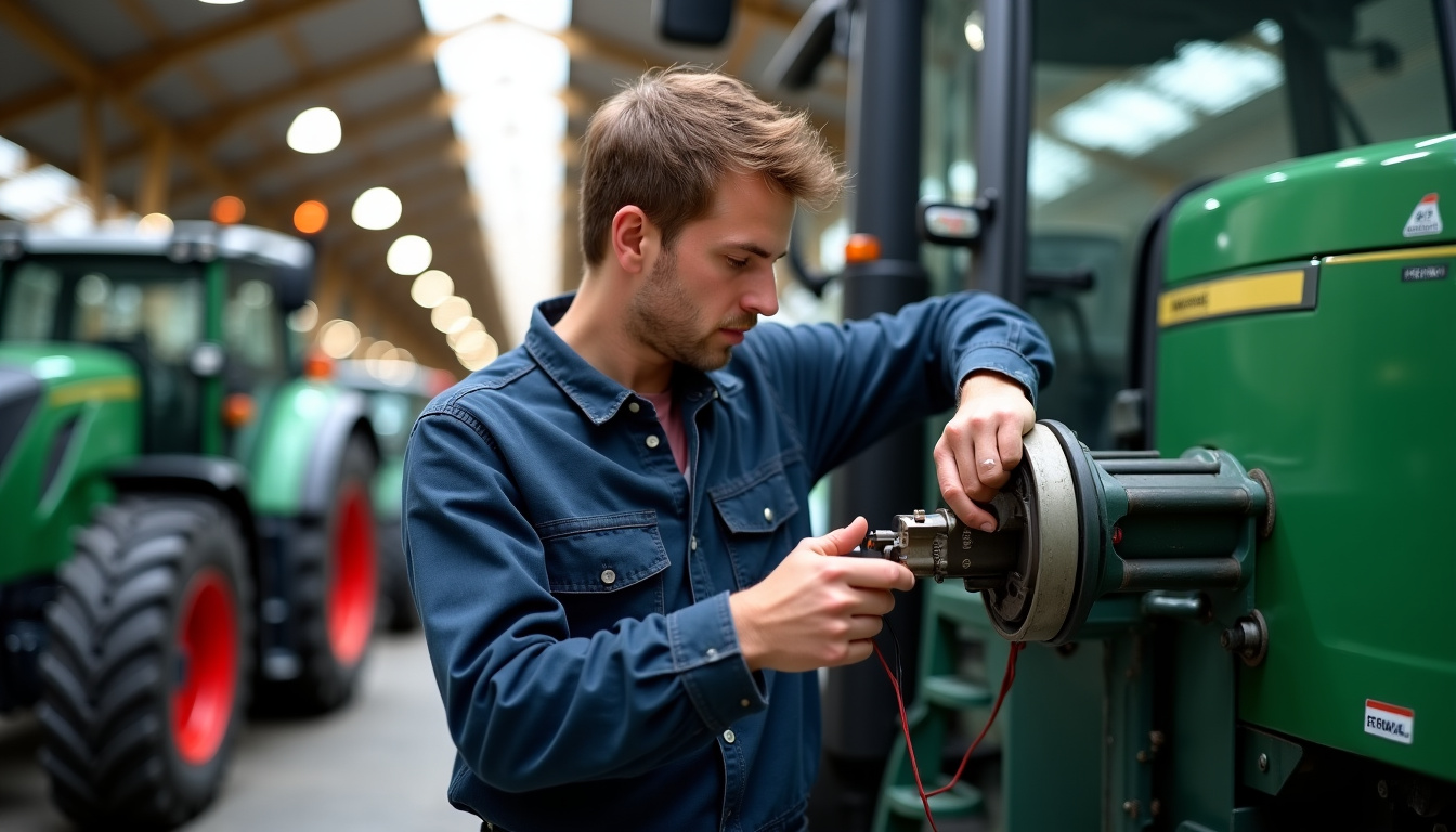 Technicien en train de vérifier les chaînes et la transmission d