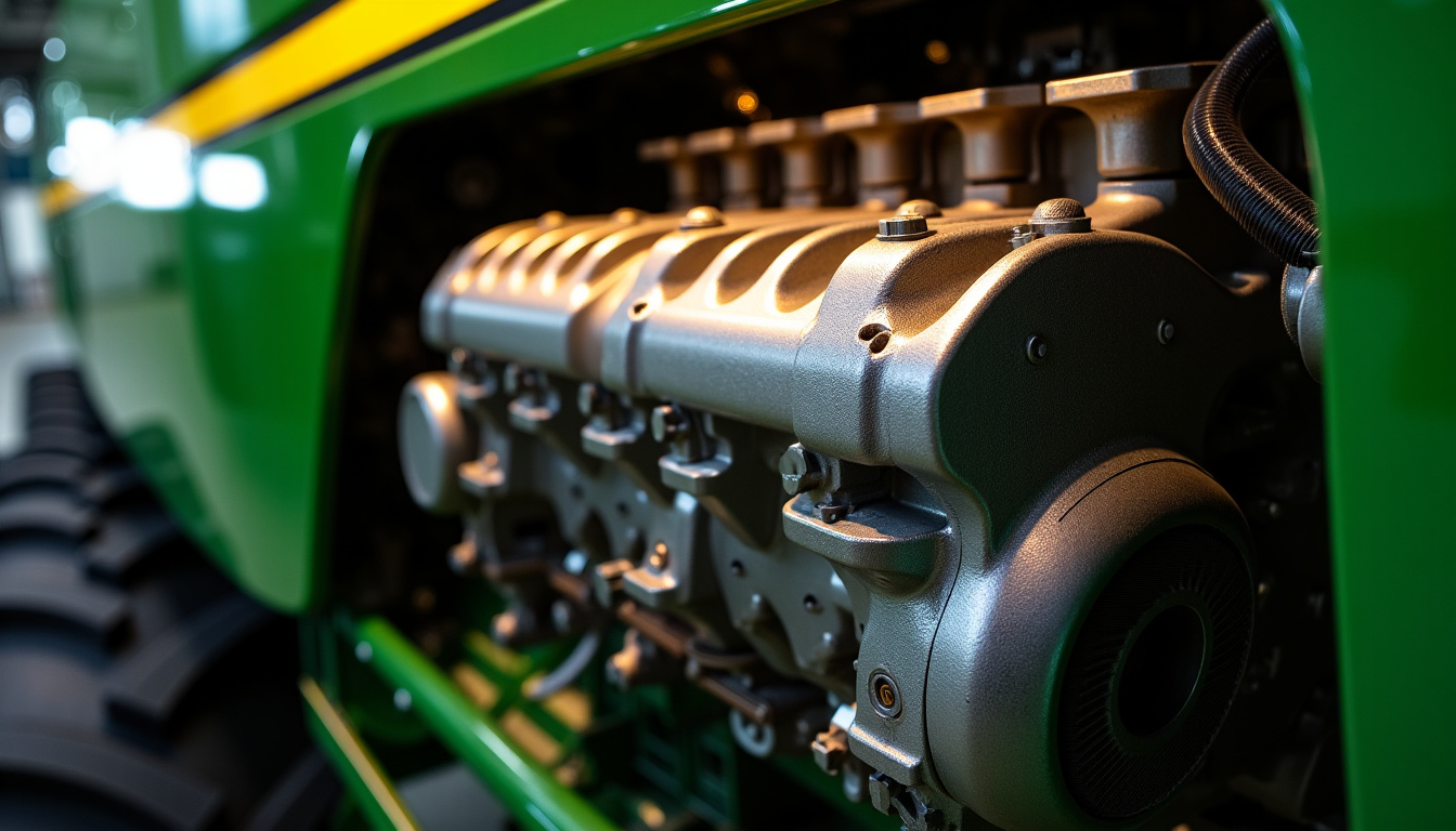 Vue détaillée du moteur John Deere PowerTech PSS sur une moissonneuse T550 en maintenance