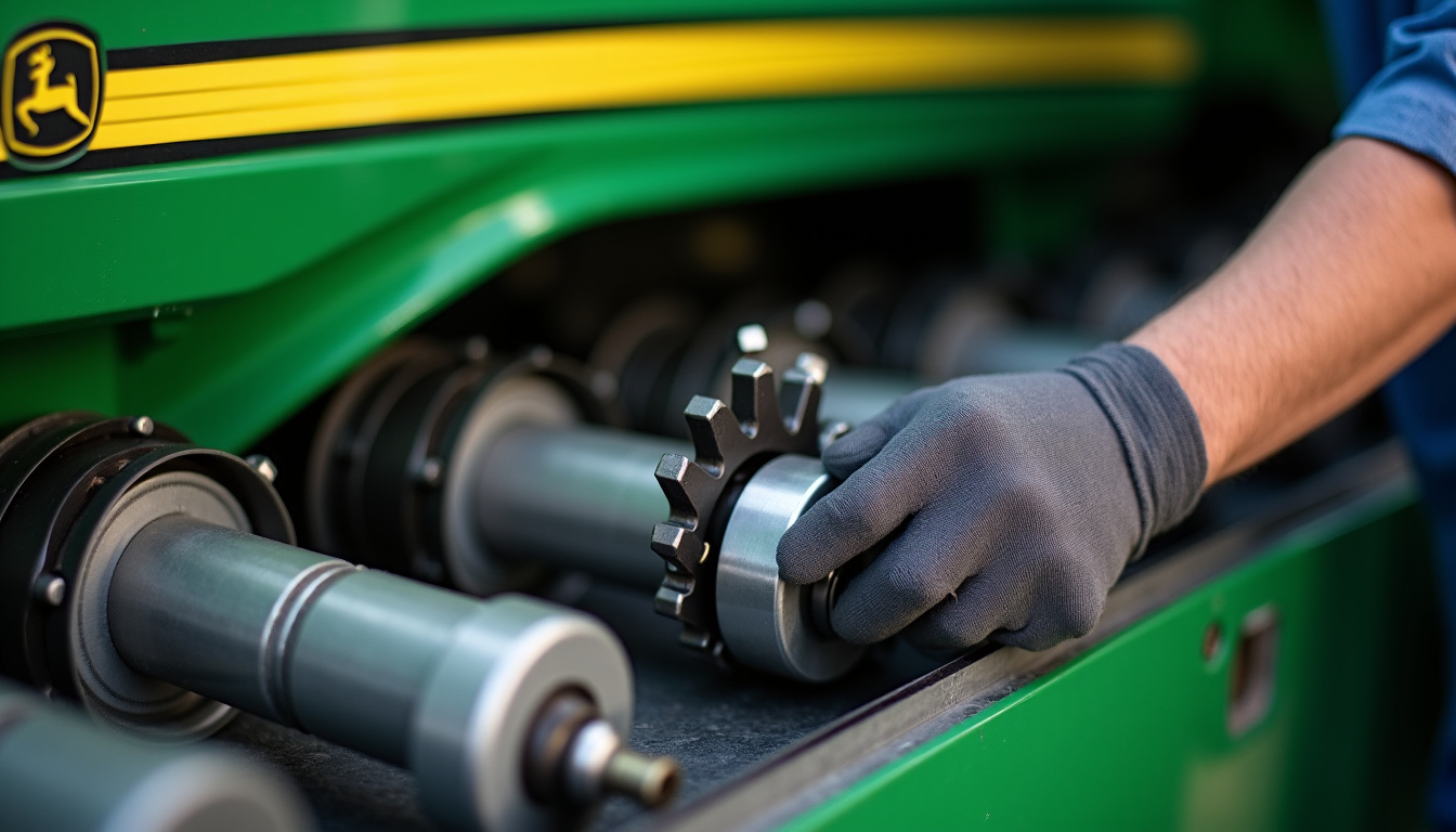 Rotor longitudinal de la moissonneuse John Deere C 670 en maintenance