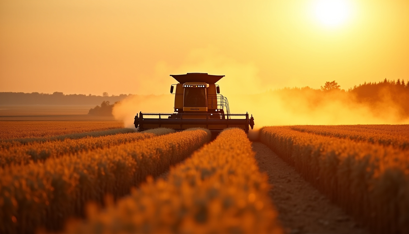 Moissonneuse-batteuse New Holland CX 8060 en action dans un champ de céréales