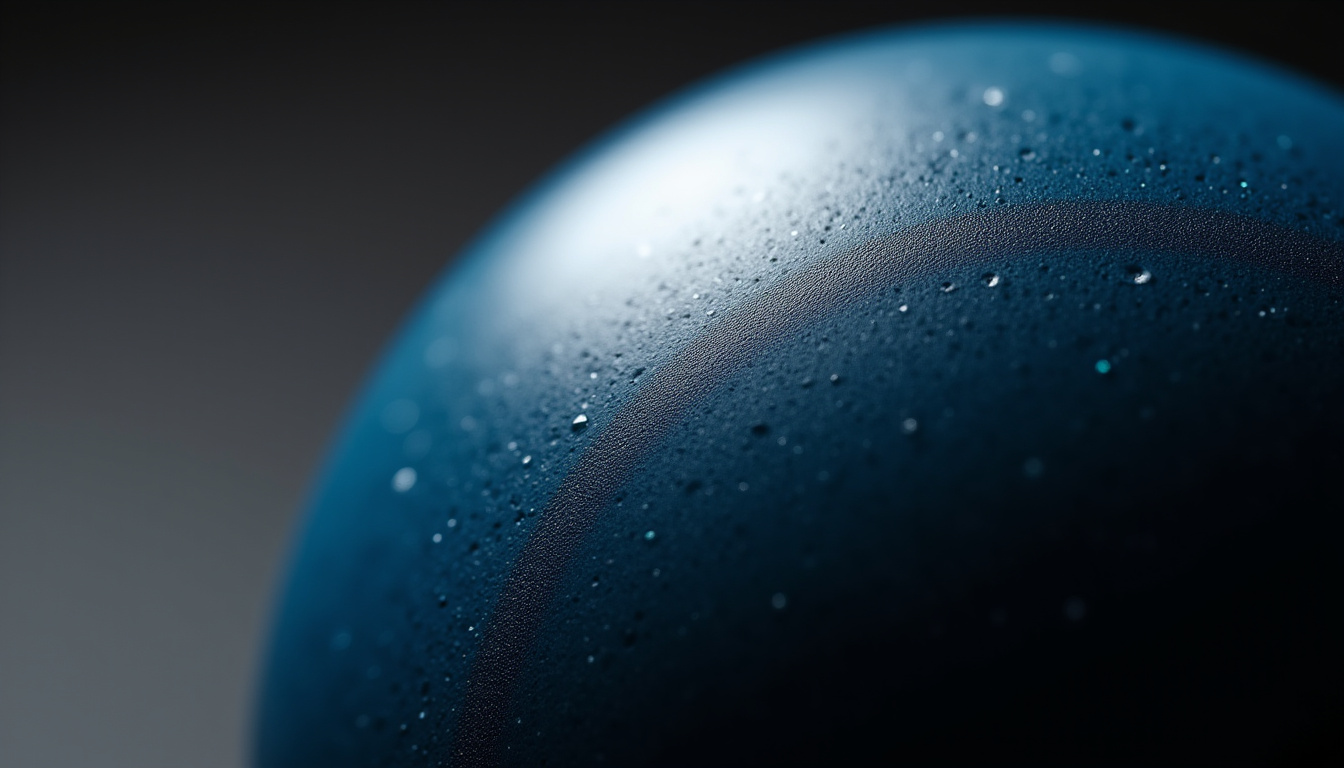 Gros plan sur la texture de la surface d'une boule de pétanque en acier montrant la finesse du métal