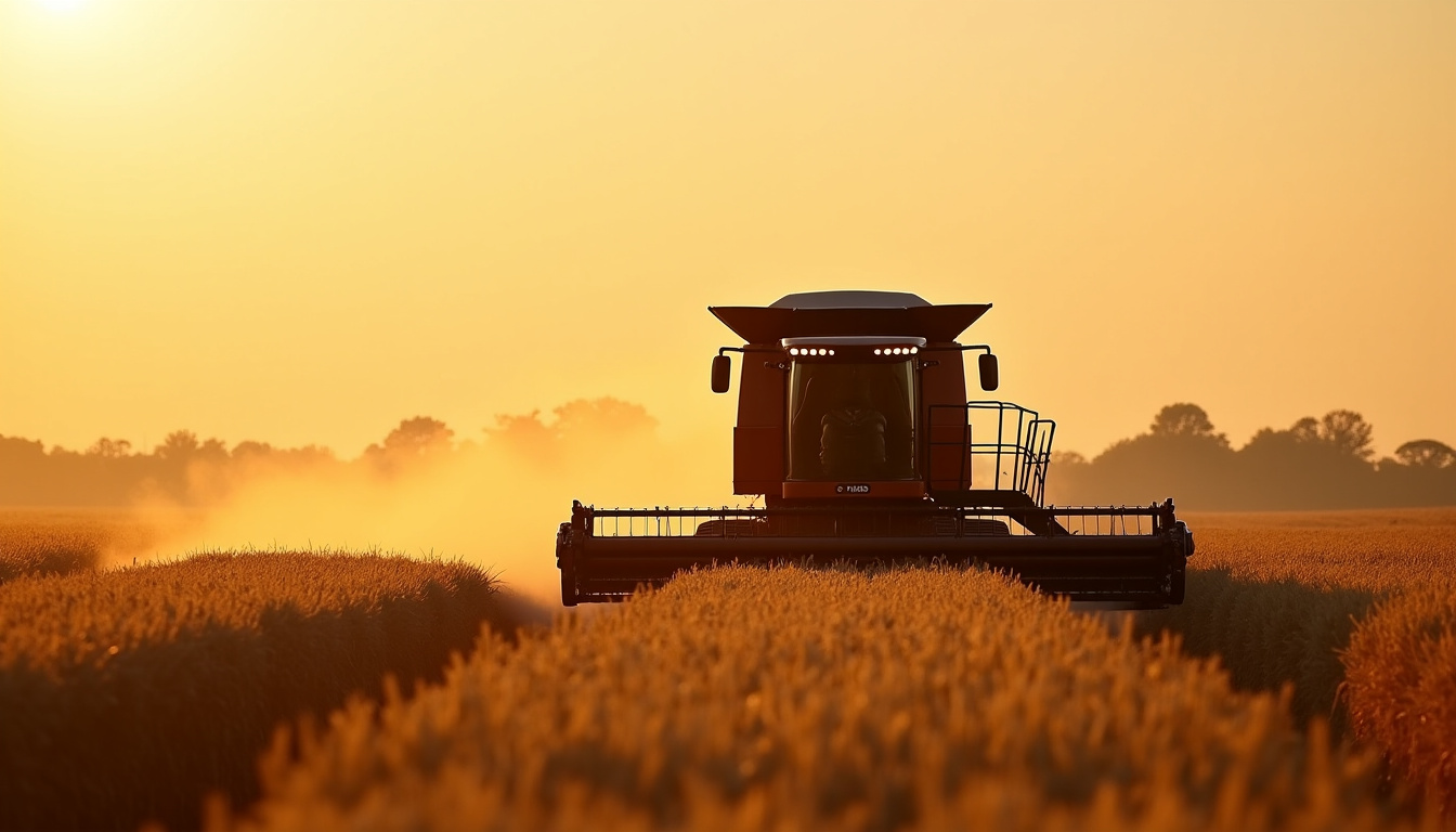 Moissonneuse-batteuse Case IH 6150 en action dans un champ de blé en 2026
