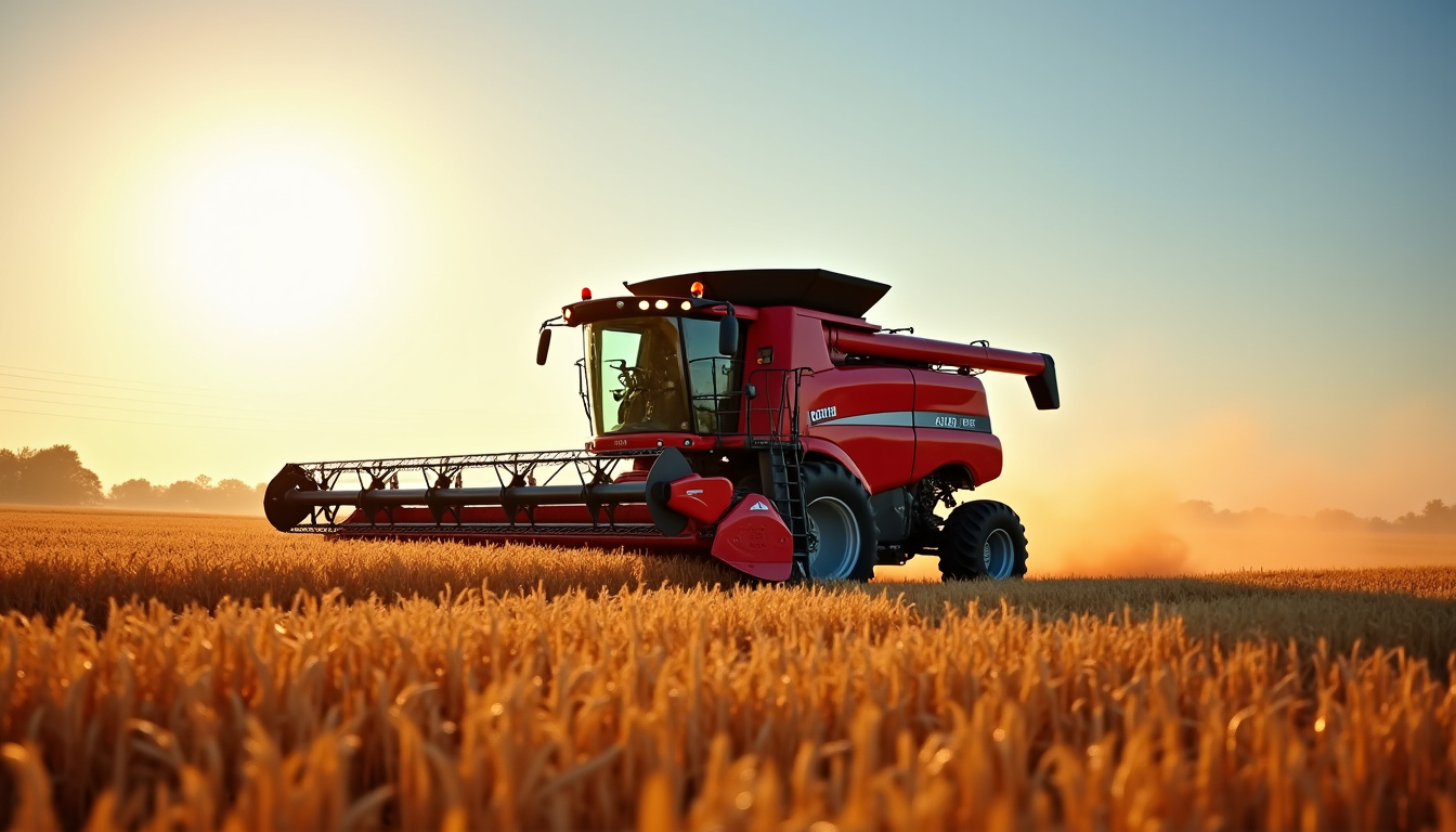 Moissonneuse-batteuse Case IH Axial-Flow 7250 en pleine récolte de blé