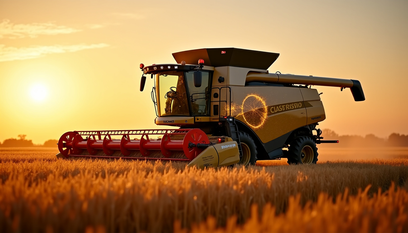 Système de battage APS HYBRID de la Claas Tucano 570 en fonctionnement avec batteur et rotor séparateur visibles