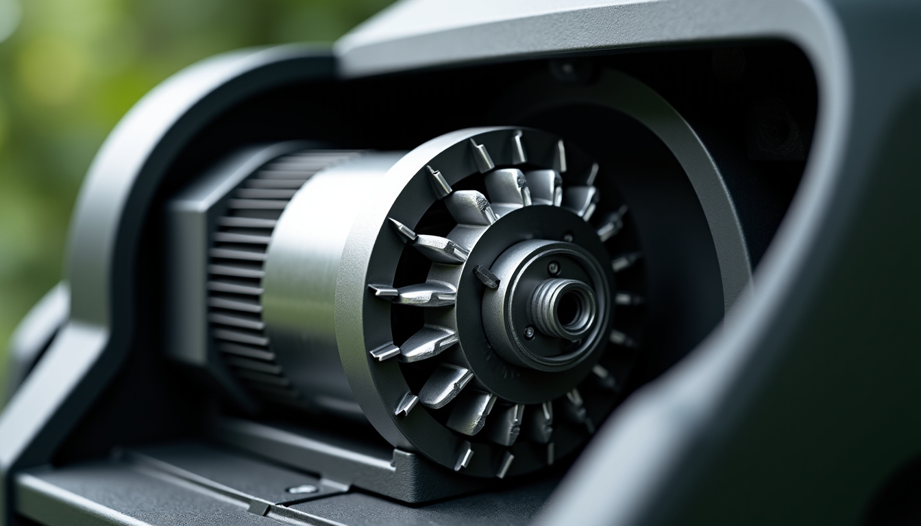 Détail du moteur et du mécanisme de broyage d