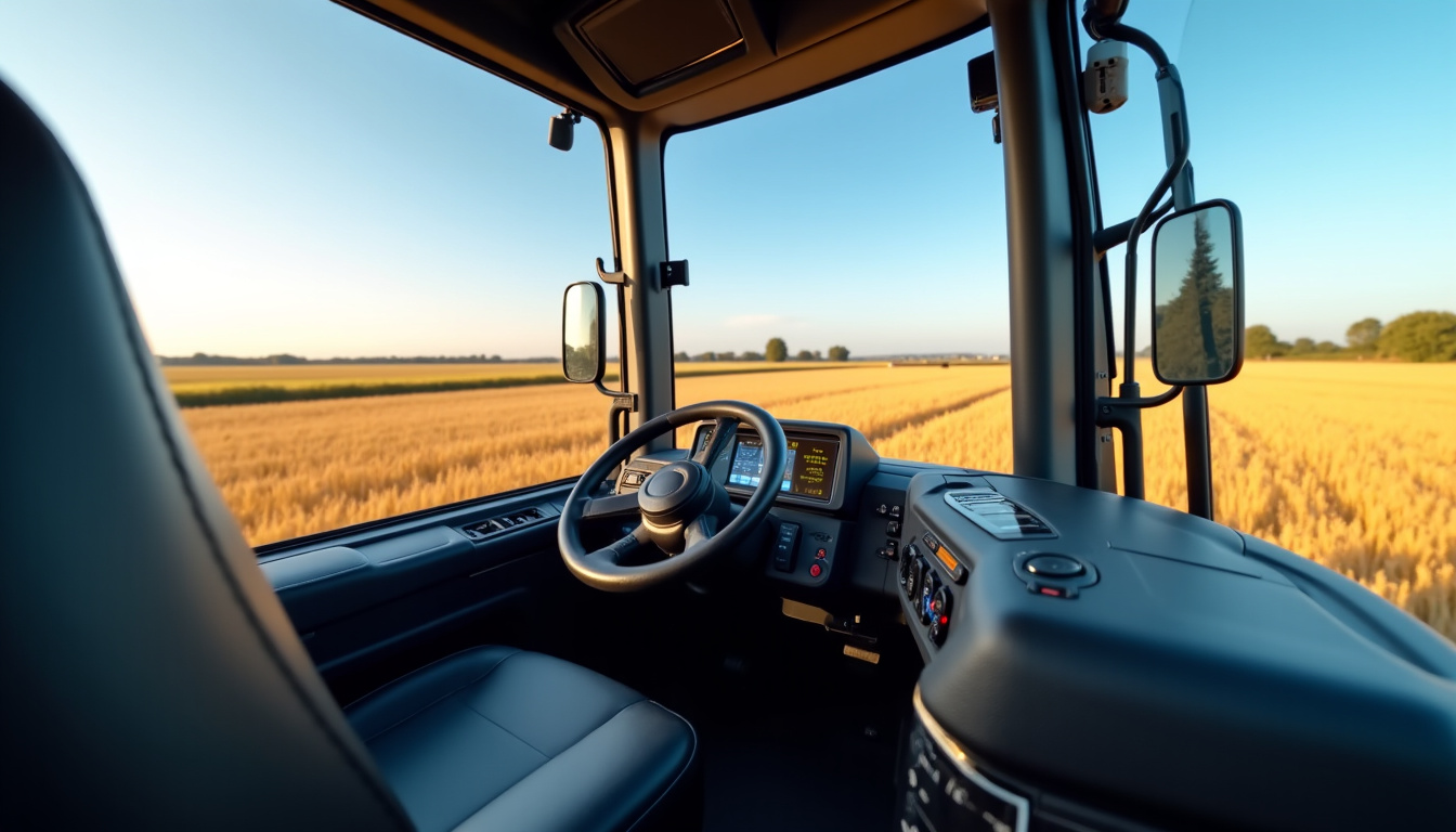Intérieur de la cabine Commander Cab V de la moissonneuse-batteuse C9306