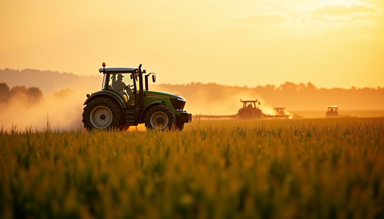 Équipement agricole Axion en fonctionnement dans un champ