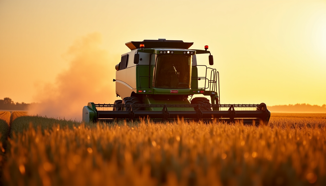 Fendt Ideal 9T équipée de sa barre de coupe Dynaflex en action dans un champ