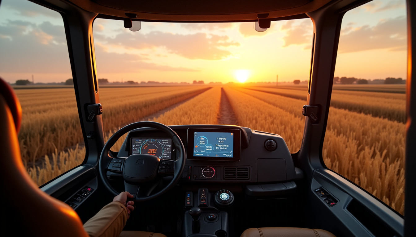 Intérieur de la cabine de la John Deere S770 montrant l
