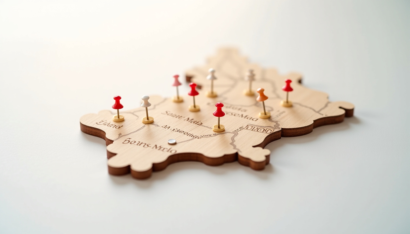 Carte des principaux quartiers de Saint-Malo avec localisation des zones propices à l'achat de maison à rénover