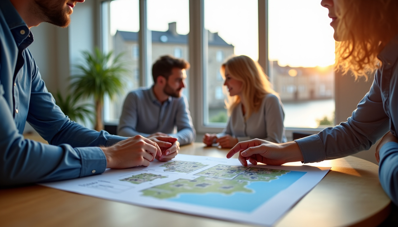 Rencontre avec un agent immobilier dans une agence de Saint-Malo pour discuter d'un projet de rénovation