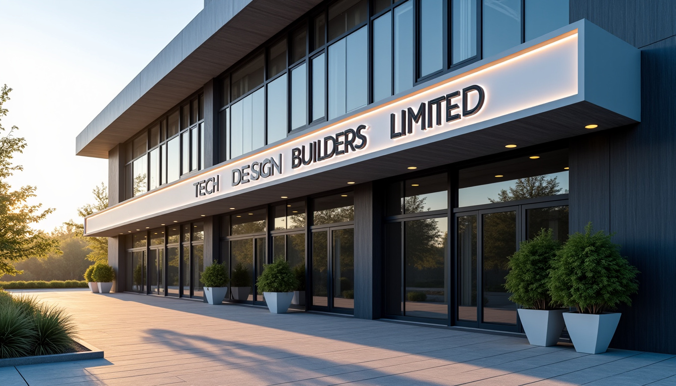 Bâtiment d’une entreprise de construction avec enseigne TECH DESIGN BUILDERS LIMITED