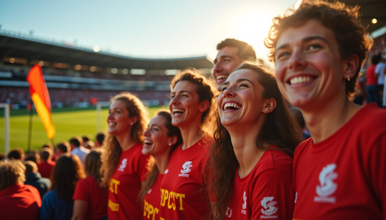 Supporters du SOPCCT Rugby partageant des photos sur les réseaux sociaux