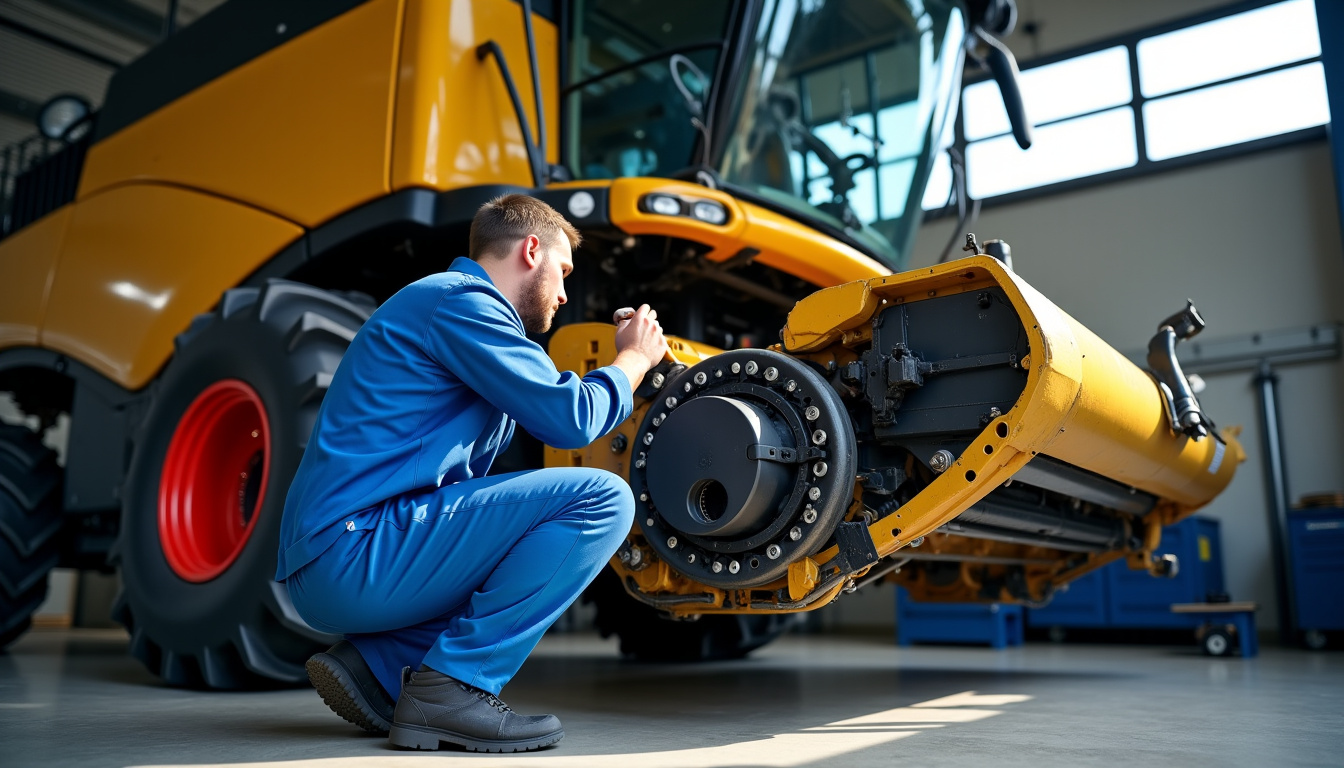 Technicien en train d’effectuer une maintenance sur le moteur d’un Claas Lexion 8900