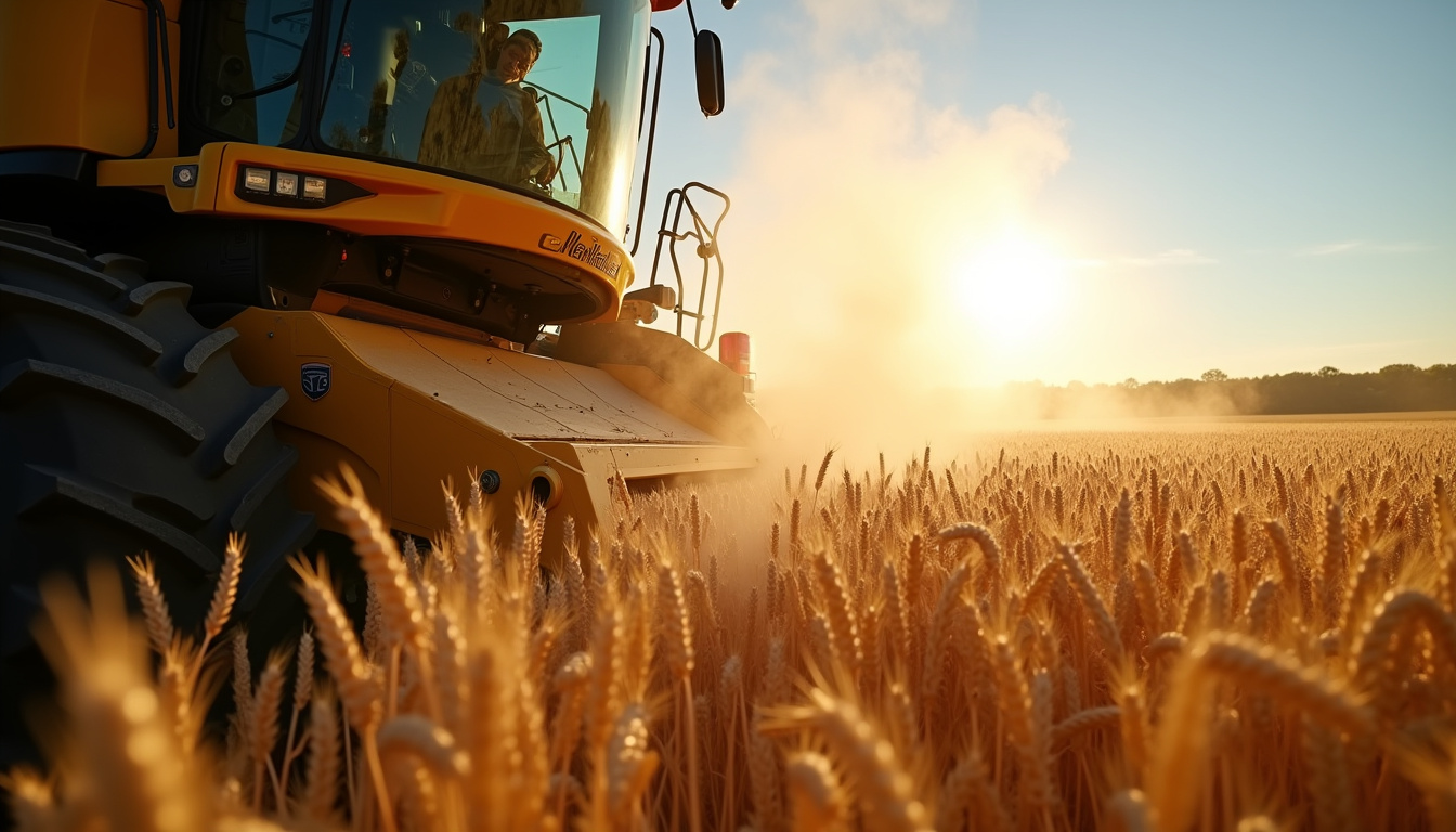 Batteur de la moissonneuse-batteuse New Holland CX 7.80 en fonctionnement dans un champ de blé