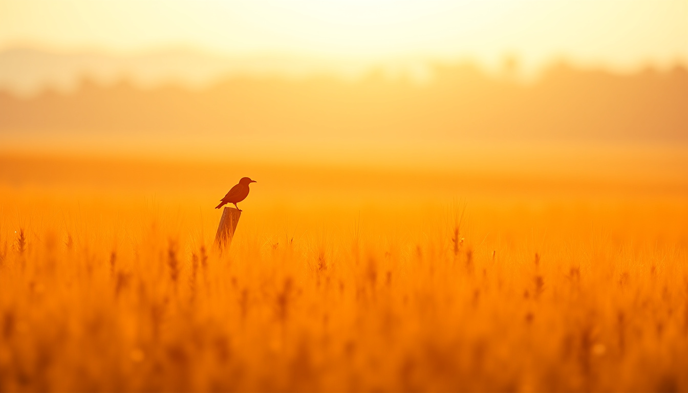 Champ de céréales avec des éteules préservées selon les principes de permaculture