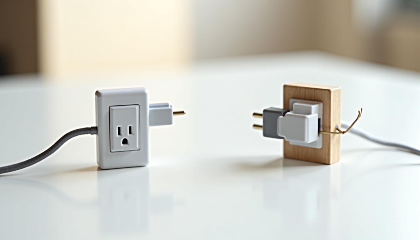 Comparaison visuelle entre une batterie plug and play sur prise et une batterie raccordée au tableau électrique