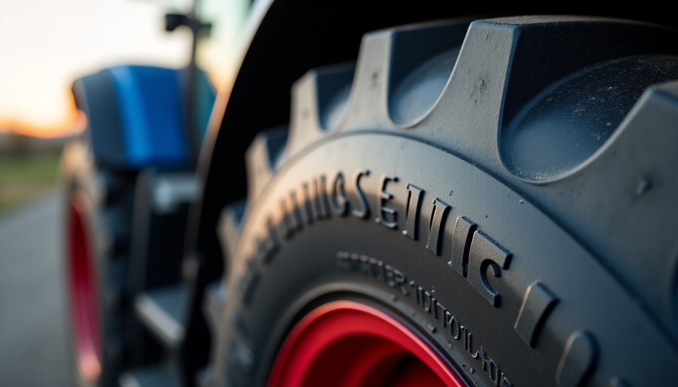 Détail du flanc du pneu 6.00x12 VF 300 de Kongskilde avec les marquages techniques visibles