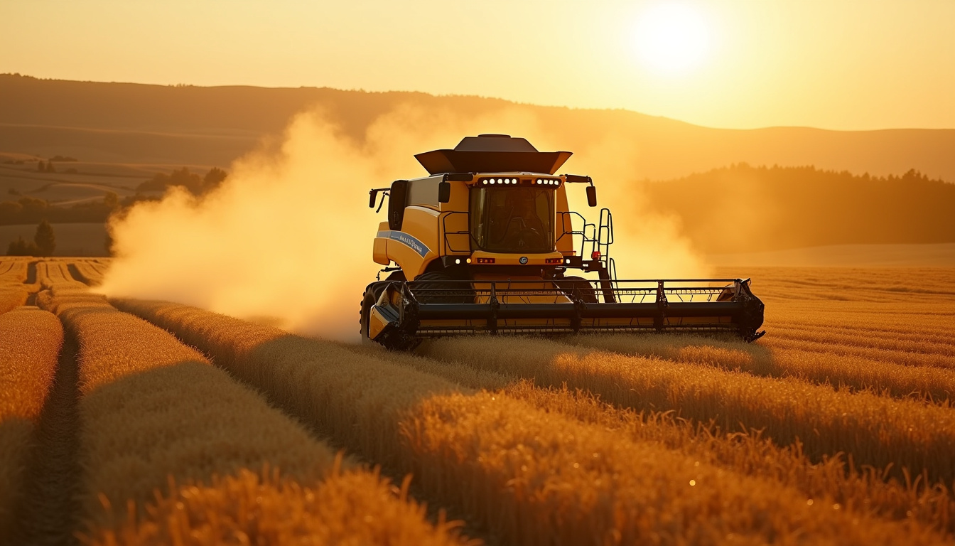 Épandage des pailles après la récolte avec la moissonneuse New Holland CX 7.80