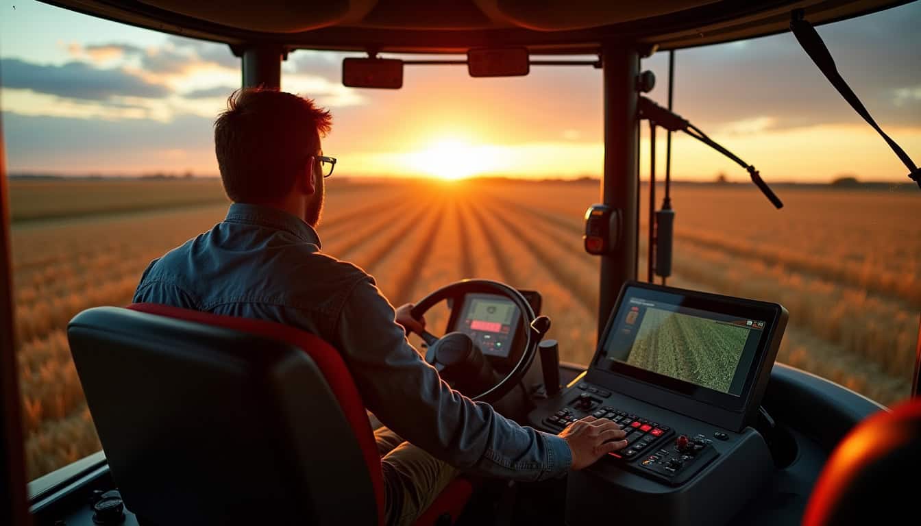 Cabine Proline de la moissonneuse-batteuse Massey Ferguson Activa 7347 S avec opérateur