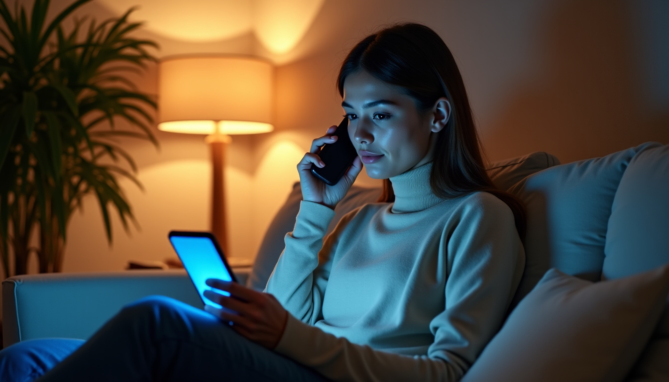 Personne utilisant son téléphone pour appeler le service client ENGIE