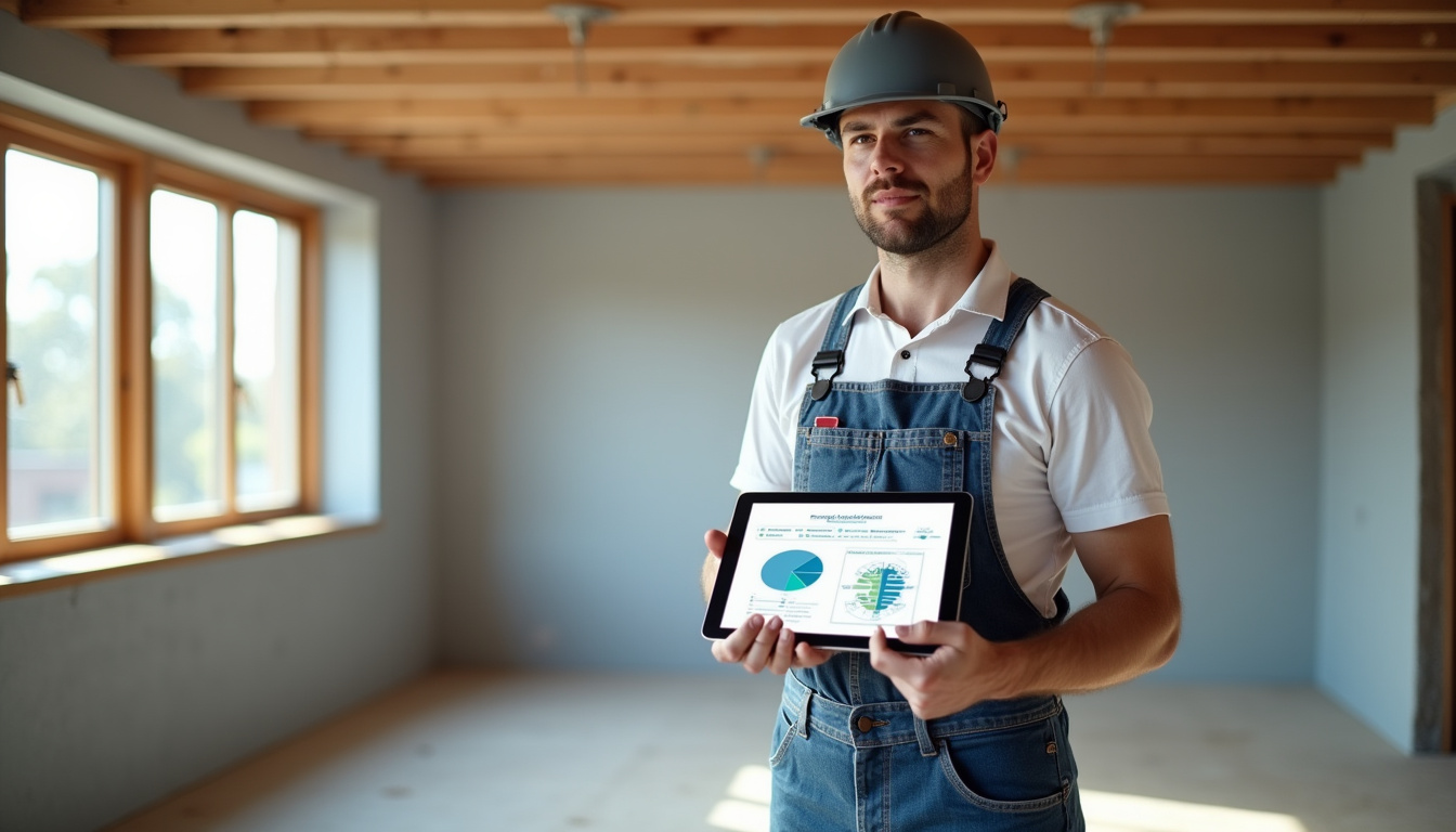 Artisan utilisant Cap renov sur une tablette lors d