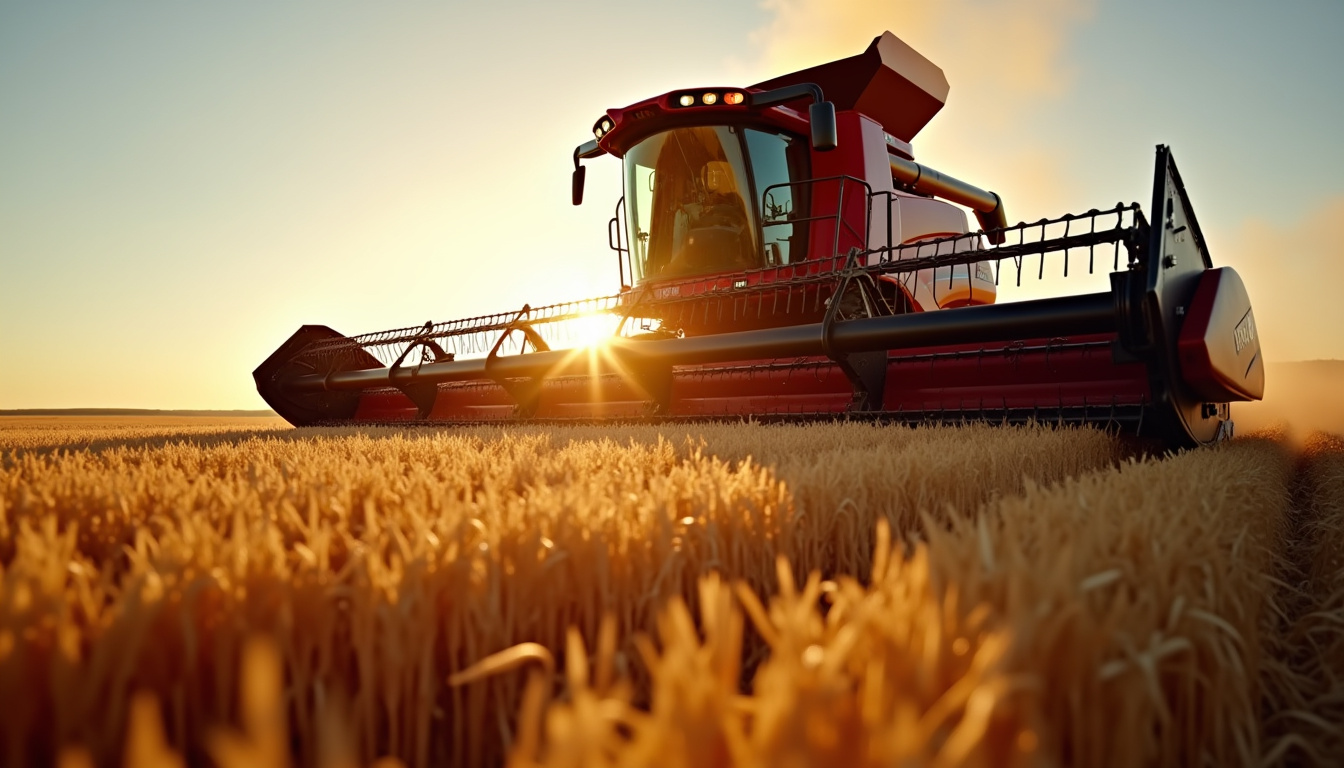 Barres de coupe de la moissonneuse Case IH 9250 Axial Flow en action dans un champ