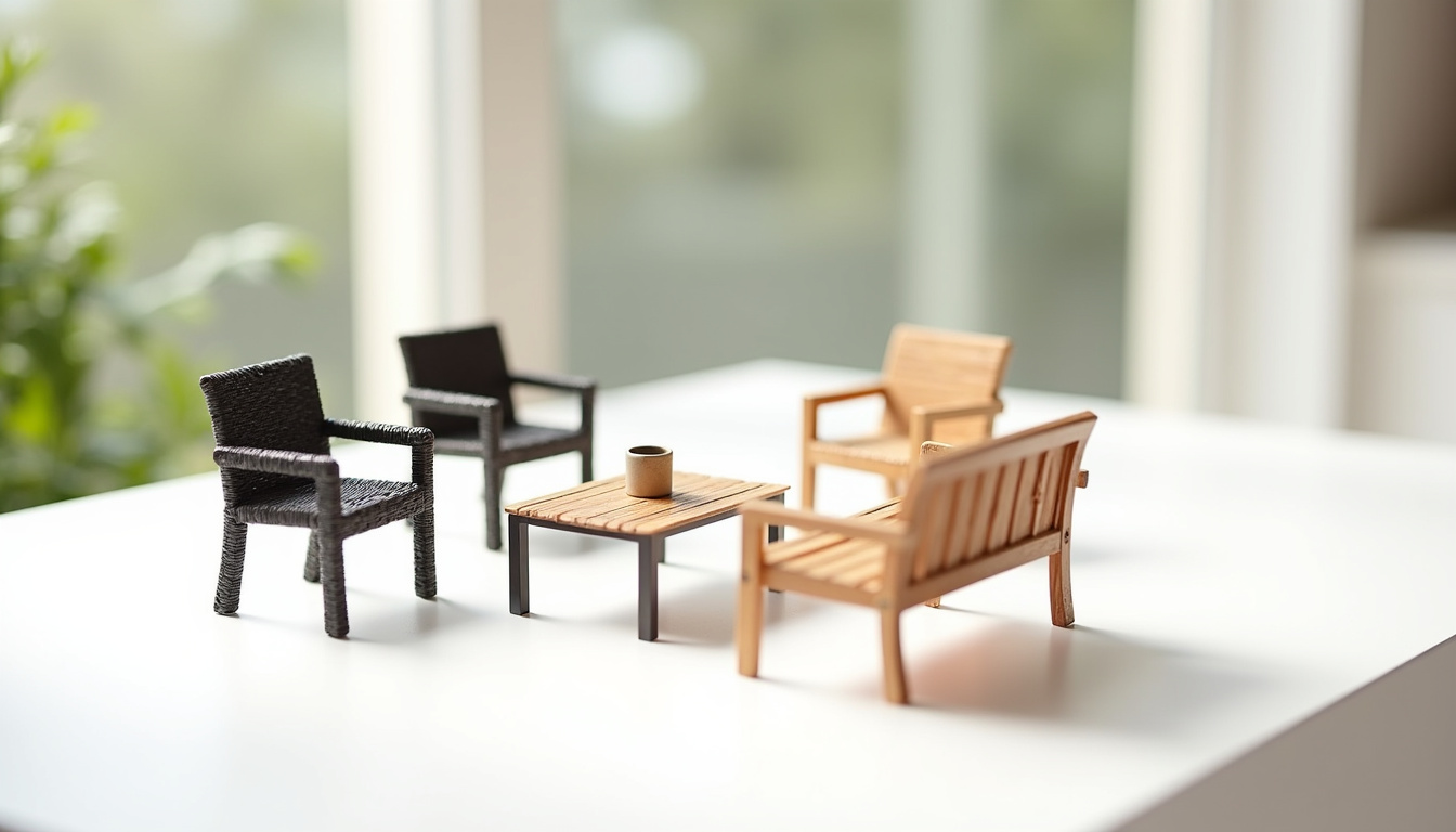 Comparaison visuelle des principaux matériaux utilisés pour les salons de jardin: résine tressée, métal, bois et verre trempé
