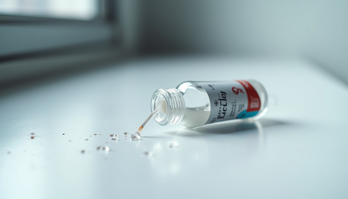 Flacon de Loctite 243 stocké à l'horizontale dans un endroit sec et frais