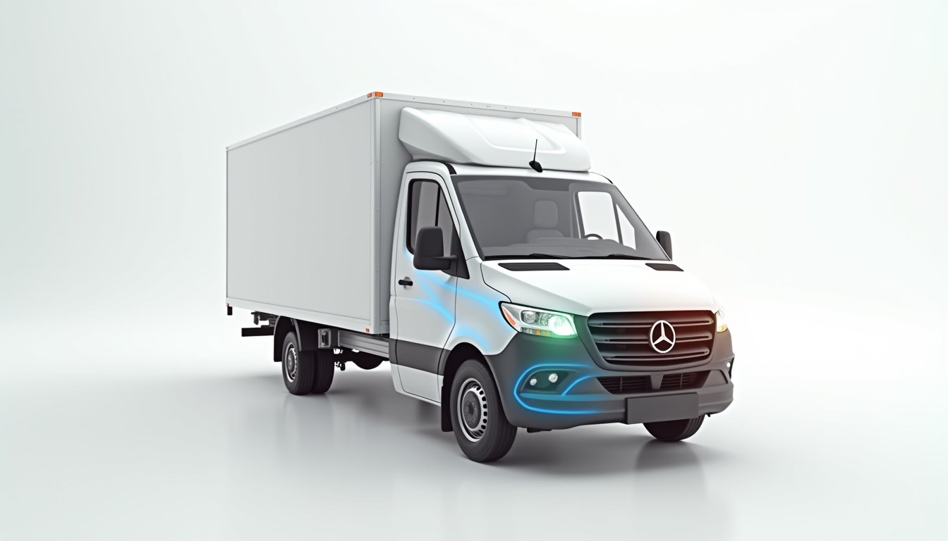 Représentation schématique d'un camion avec marquage des zones sensibles sujettes à des dommages lors d'une location