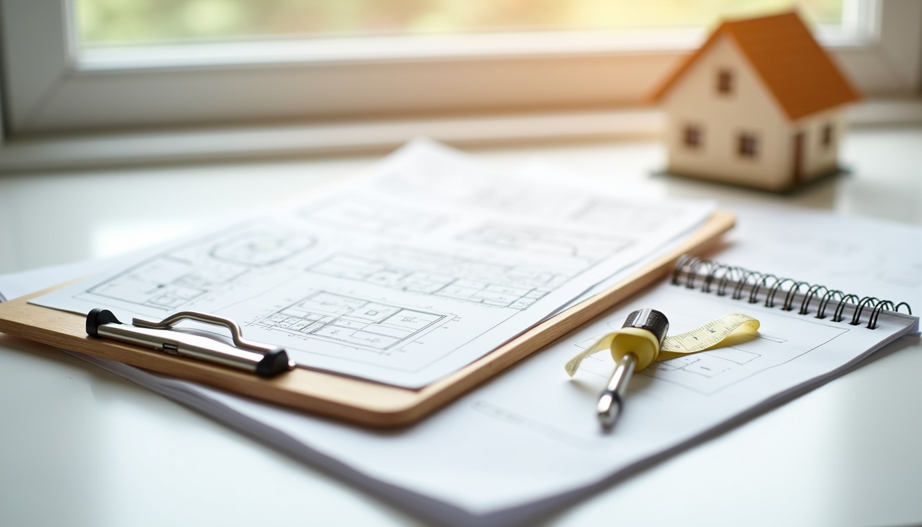 Préparation d'un projet de rénovation avec documents et plans